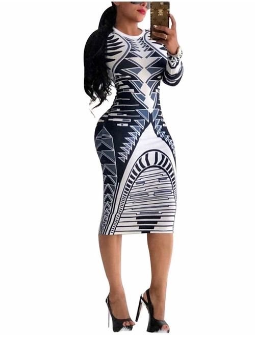 Bodycon Dresses for Women - Unique Patterns Pencil Midi Dresses