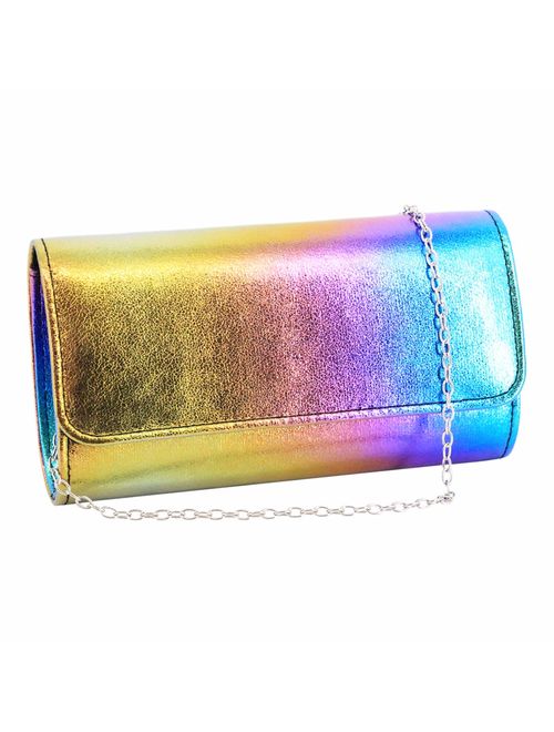 Naimo Flap Dazzling Small Clutch Bag Evening Bag With Detachable Chain