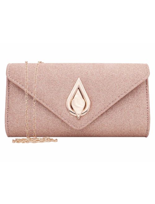 Naimo Flap Dazzling Small Clutch Bag Evening Bag With Detachable Chain