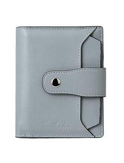 Women Leather Wallet RFID Blocking Small Bifold Zipper Pocket Wallet Card Case Purse with ID Window