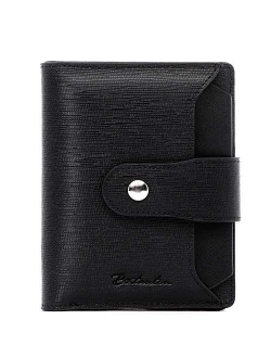 Women Leather Wallet RFID Blocking Small Bifold Zipper Pocket Wallet Card Case Purse with ID Window