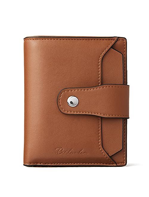 BOSTANTEN Women Leather Wallet RFID Blocking Small Bifold Zipper Pocket Wallet Card Case Purse with ID Window