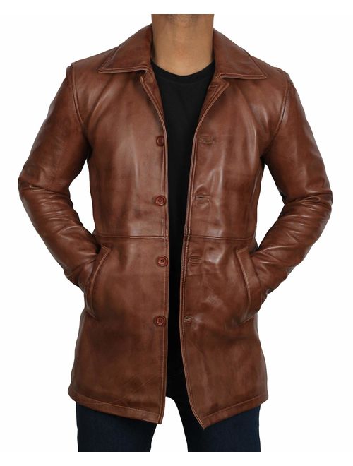 Brown Leather Jacket Men - Natural Distressed Leather Jackets for Men