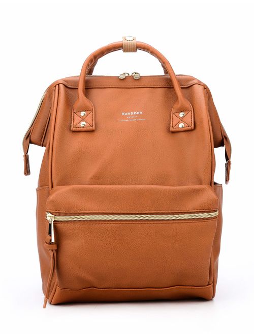 Kah&Kee Leather Backpack Diaper Bag with Laptop Compartment Travel School for Women Man