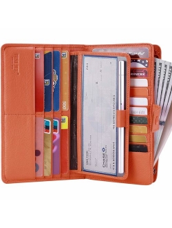 Itslife Women's Big Fat Rfid Leather wallet clutch organizer checkbook holder