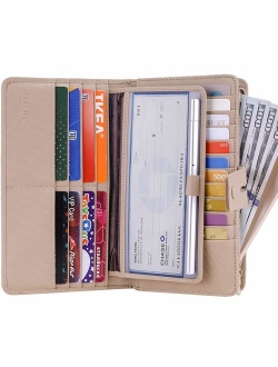 Itslife Women's Big Fat Rfid Leather wallet clutch organizer checkbook holder