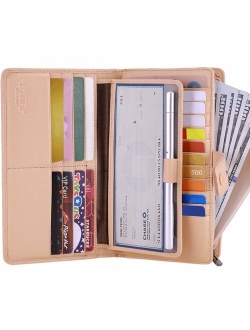 Itslife Women's Big Fat Rfid Leather wallet clutch organizer checkbook holder