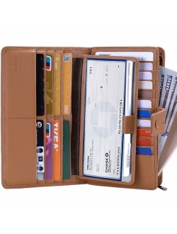 Itslife Women's Big Fat Rfid Leather wallet clutch organizer checkbook holder