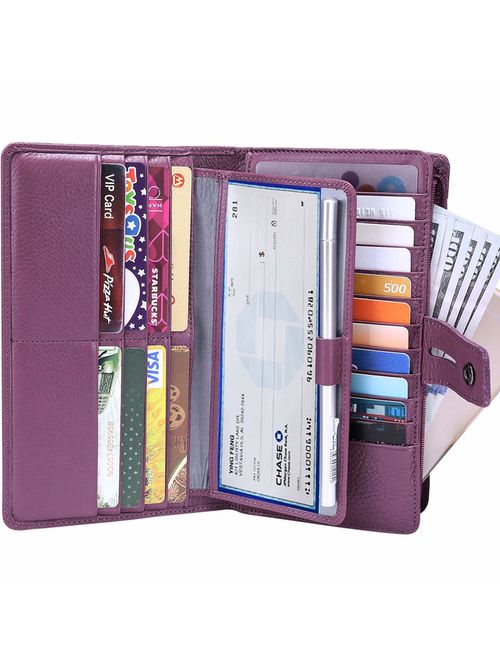 Itslife Women's Big Fat Rfid Leather wallet clutch organizer checkbook holder