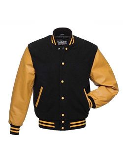 Original Varsity Letterman Jackets (48 Team Colors) Wool & Leather XXS to 6XL