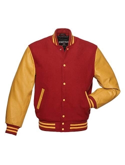 Original Varsity Letterman Jackets (48 Team Colors) Wool & Leather XXS to 6XL