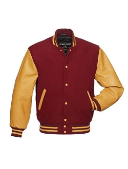 Original Varsity Letterman Jackets (48 Team Colors) Wool & Leather XXS to 6XL