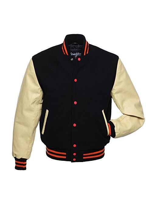 Original Varsity Letterman Jackets (48 Team Colors) Wool & Leather XXS to 6XL