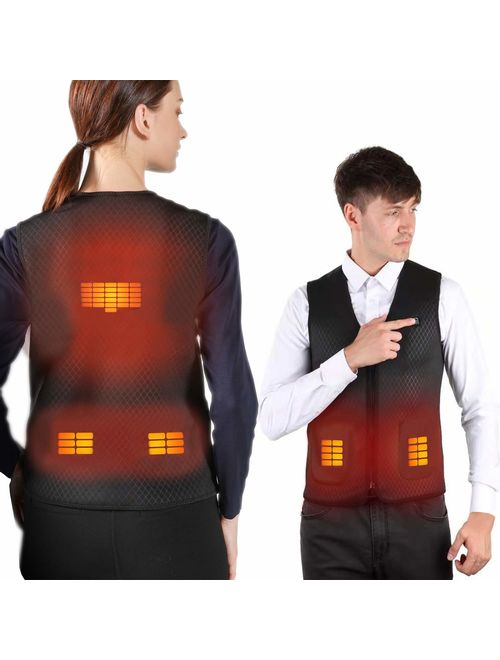 VALLEYWIND Electric Heated Vest for Men Women, USB Charging Heated Jacket Washable