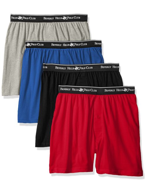 Beverly Hills Polo Club Men's 4 Pack Knit Boxer