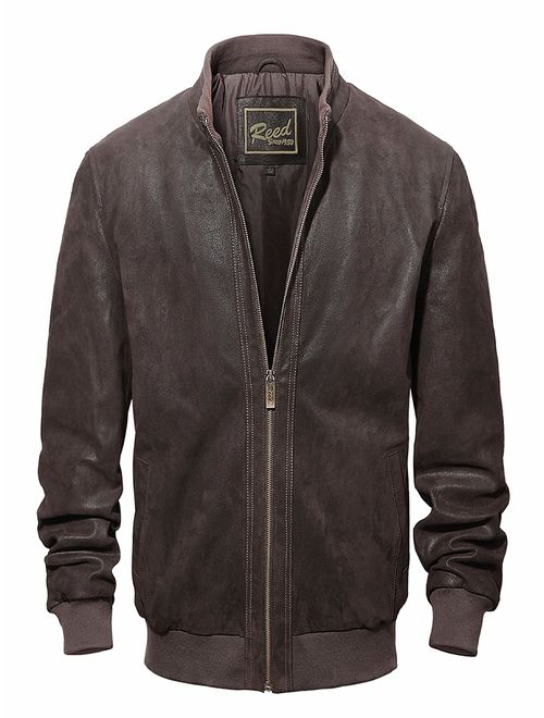 REED Men's Baseball Suede Leather Jacket (Imported)