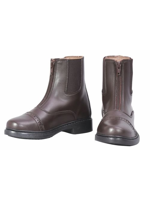 TuffRider Children's Starter Front Zip Paddock Boots | Kids Equestrian Horse Riding English Boots