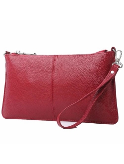 Lecxci Leather Crossbody Purses Clutch Phone Wallets with Card Slots for Women