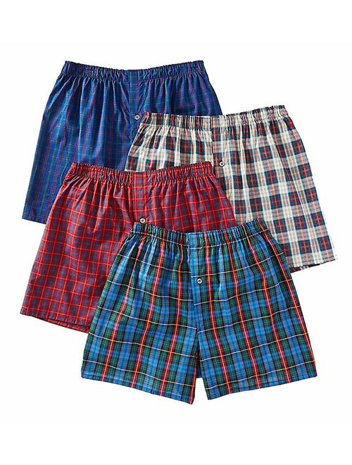 Fruit of the Loom Men's Solid Relaxed Fit Premium Woven Boxer (4 Pack)