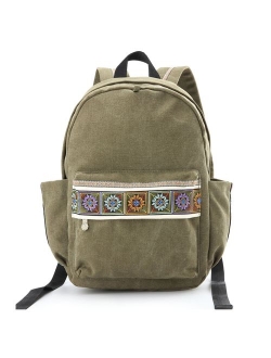 Goodhan Vintage Embroidered Women Backpack Ethnic Travel Handbag Shoulder Bag