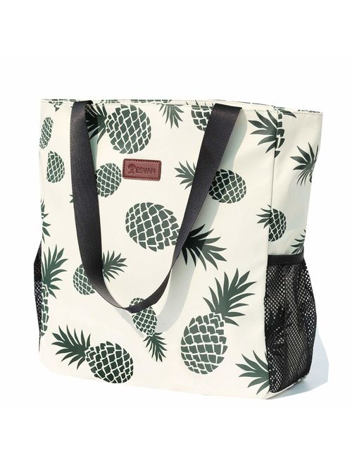 Original Floral Water Resistant Tote Bag Large Shoulder Bag with Multi Pockets for Gym Hiking Picnic Travel Beach Daily Bags