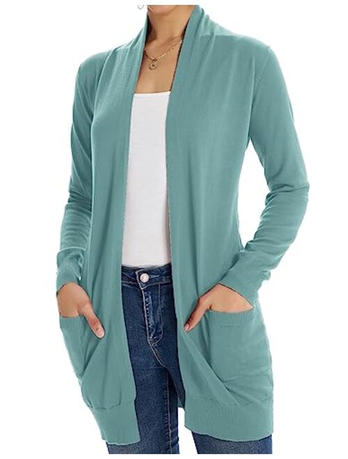 GRACE KARIN Women Open Front Cardigan Sweaters Pockets Long Sleeve Shrugs