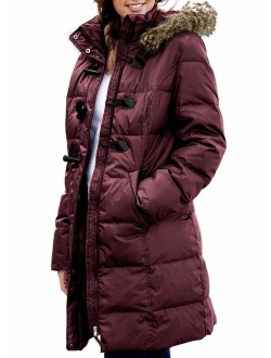 Womens Winter Fashion Zip Up Quilted Jacket Coat Outerwear (S-XXL,No Hooded)