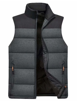 Vcansion Men's Outdoor Casual Stand Collar Padded Vest Coats