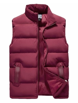 Vcansion Men's Outdoor Casual Stand Collar Padded Vest Coats