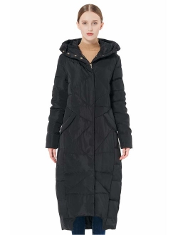 Women's Puffer Down Coat Winter Maxi Jacket with Hood