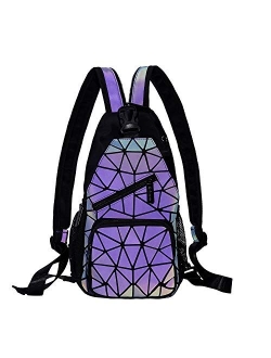 Holographic Geometric Tote Handbag Purse for Women girl Luminous Backpack Purse and tote bag set Crossybody Lady Purse