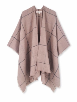 Women Poncho Shawl Cardigan Open Front Elegant Cape