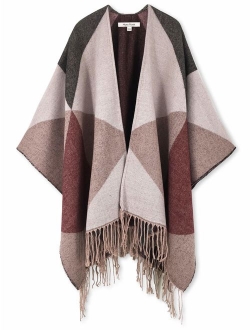 Women Poncho Shawl Cardigan Open Front Elegant Cape