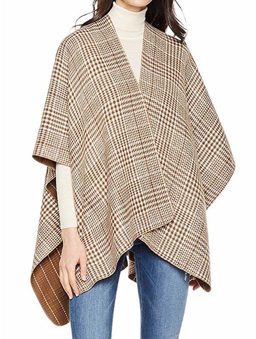 Women Poncho Shawl Cardigan Open Front Elegant Cape