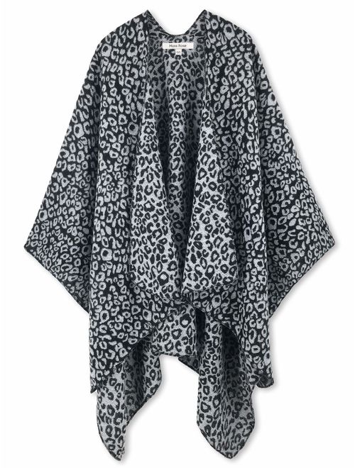 Women Poncho Shawl Cardigan Open Front Elegant Cape