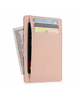 GH GOLD HORSE Slim RFID Blocking Card Holder Minimalist Leather Front Pocket Wallet for Women