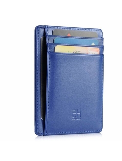 GH GOLD HORSE Slim RFID Blocking Card Holder Minimalist Leather Front Pocket Wallet for Women