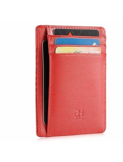 GH GOLD HORSE Slim RFID Blocking Card Holder Minimalist Leather Front Pocket Wallet for Women