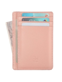 GH GOLD HORSE Slim RFID Blocking Card Holder Minimalist Leather Front Pocket Wallet for Women