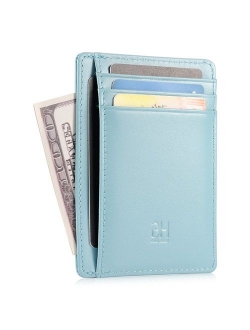 GH GOLD HORSE Slim RFID Blocking Card Holder Minimalist Leather Front Pocket Wallet for Women