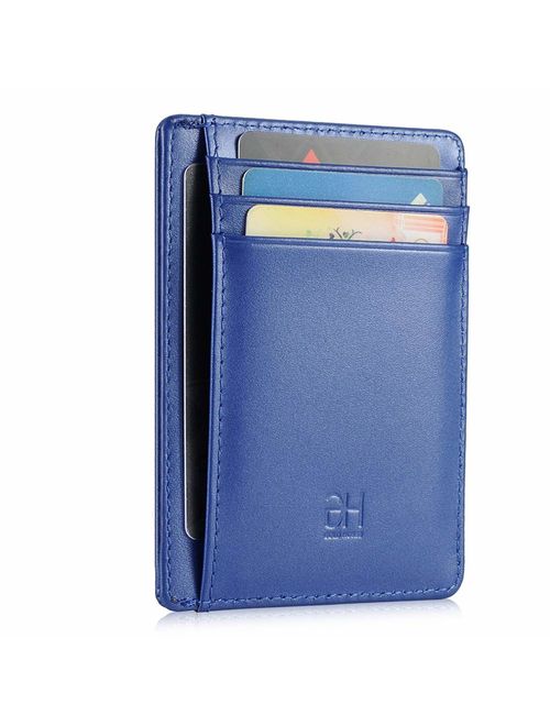 GH GOLD HORSE Slim RFID Blocking Card Holder Minimalist Leather Front Pocket Wallet for Women