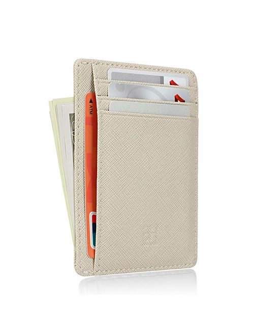 GH GOLD HORSE Slim RFID Blocking Card Holder Minimalist Leather Front Pocket Wallet for Women