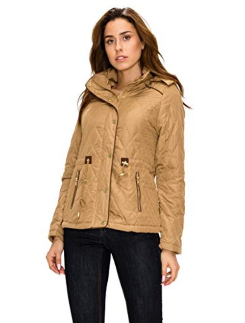 Lock and Love LL Women's Casual Military Safari Anorak Jacket with Hoodie