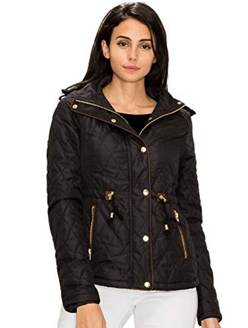 Lock and Love LL Women's Casual Military Safari Anorak Jacket with Hoodie