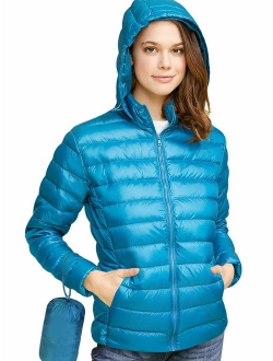 Lock and Love Women's Ultra Light Weight Packable Down Jacket with Removable Hoodie