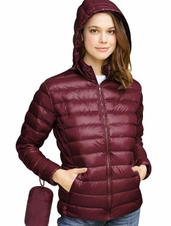 Lock and Love Women's Ultra Light Weight Packable Down Jacket with Removable Hoodie