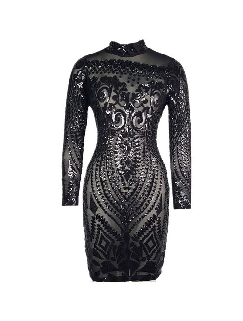 VIVOSKY Women Sparkly Sequin Dresses Cocktail Dresses for Women Sexy Club Outfits for Women