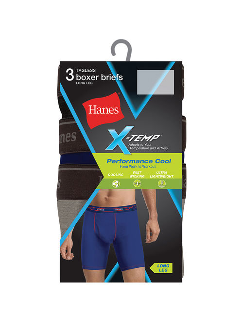 Buy Hanes Men's FreshIQ X-Temp Performance Cool Long Leg Boxer Briefs 3 ...