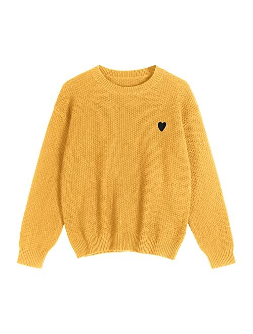 ZAFUL Women's Casual Loose Knitted Sweater Lantern Sleeve Crewneck Fashion Pullover Sweater Tops