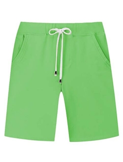 Janmid Men's Casual Classic Fit Cotton Elastic Jogger Gym Shorts